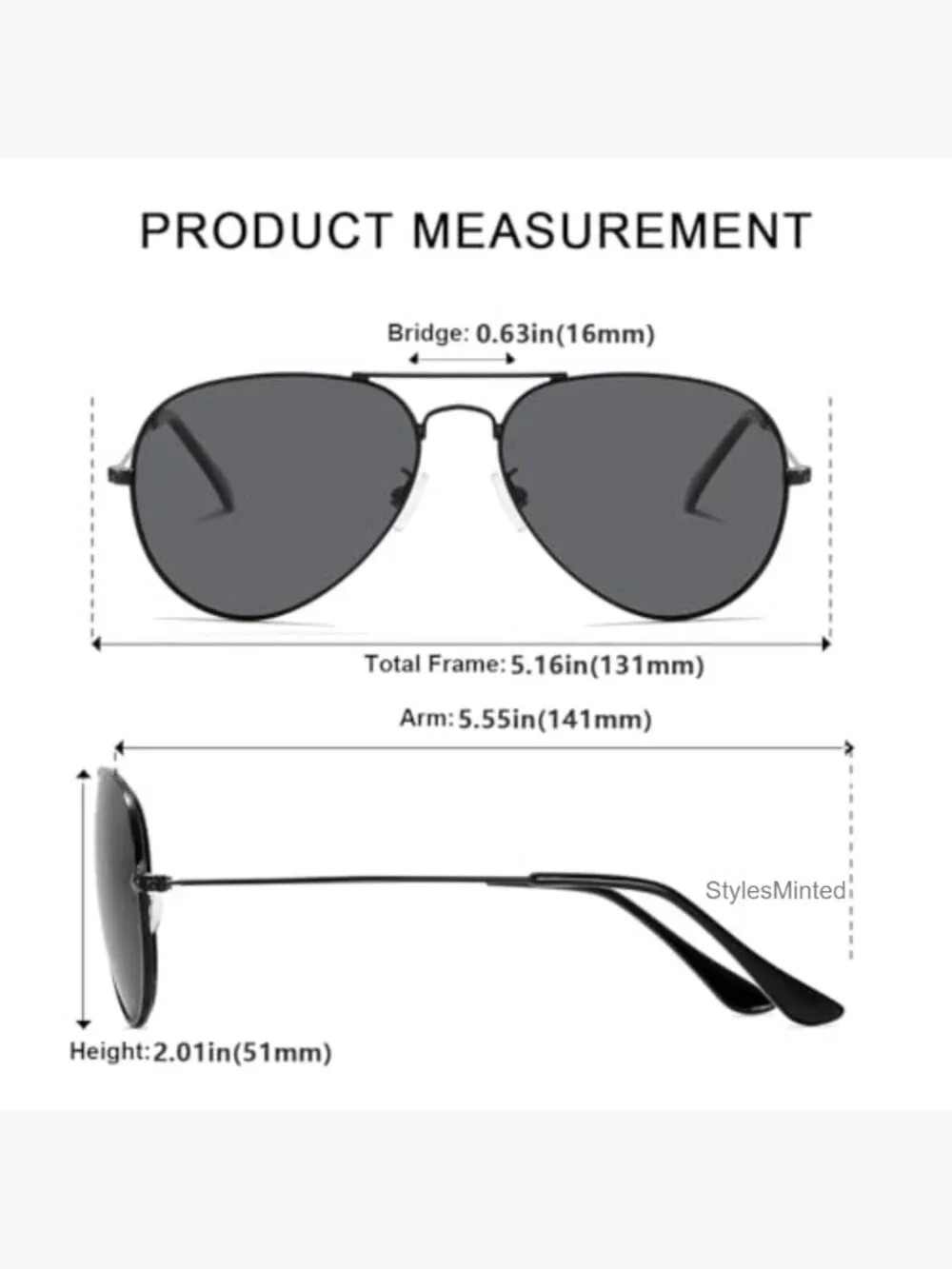 Classic Aviator Polarized Sunglasses Metal Frame UV400 Lightweight Driving